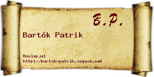 Bartók Patrik névjegykártya