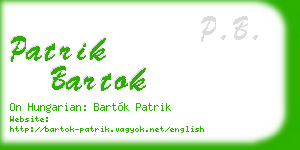 patrik bartok business card
